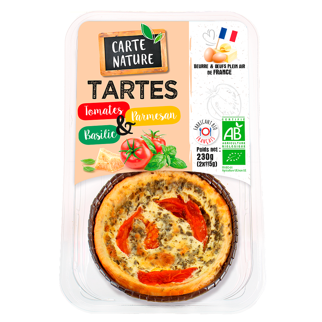 Tartes tomates, parmesan et basilic