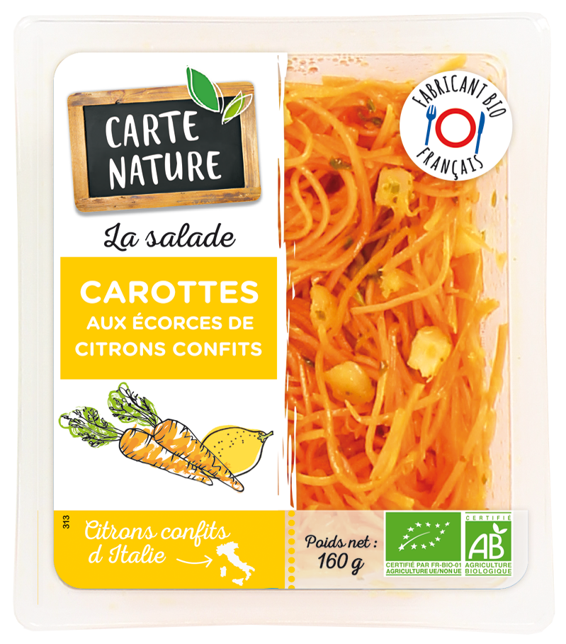 Carottes aux écorces de citrons confites